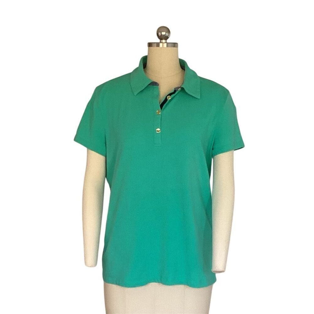Jones New York Men's XL Green Short Sleeve Polo Shirt Casual